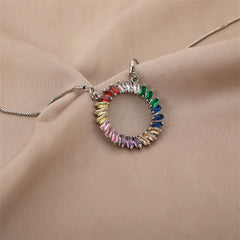 Multicolor Crystal & Silver-Plated Wreath Pendant Necklace
