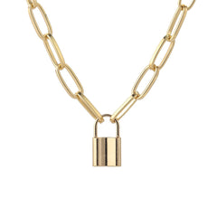 18K Gold-Plated Lock Pendant Necklace