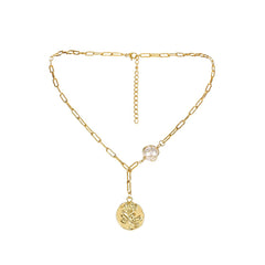 Pearl & 18K Gold-Plated Rose Lariat Necklace