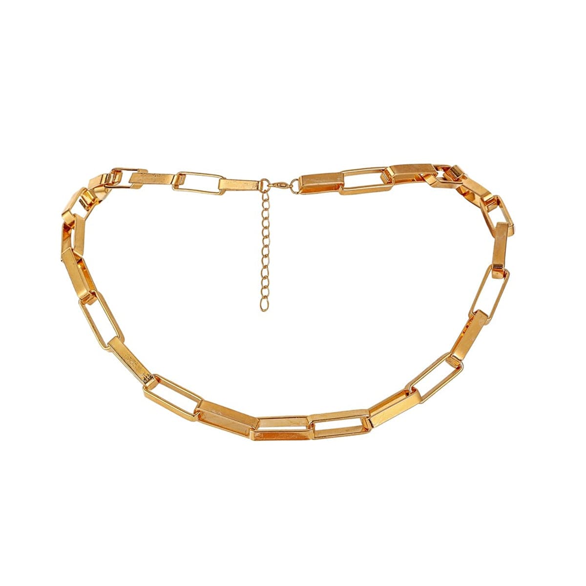 18K Gold-Plated Rectangle Chain Necklace