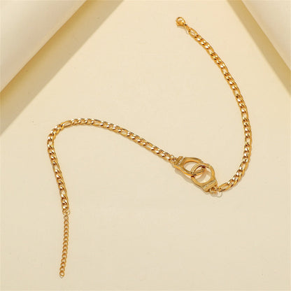 18K Gold-Plated Freedom Handcuff Pendant Necklace, gold pendant necklace for women, dainty minimalist design, styled look