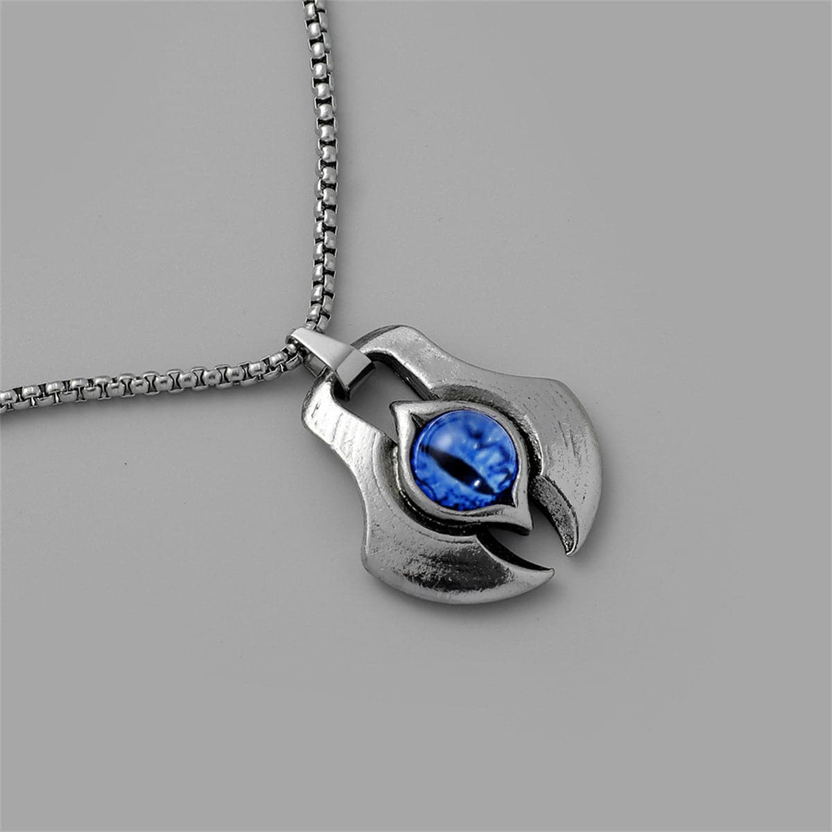 Blue Crystal & Silver-Plated Eye Pendant Necklace