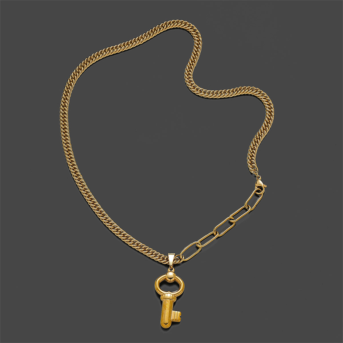 18K Gold-Plated Key Pendant Necklace