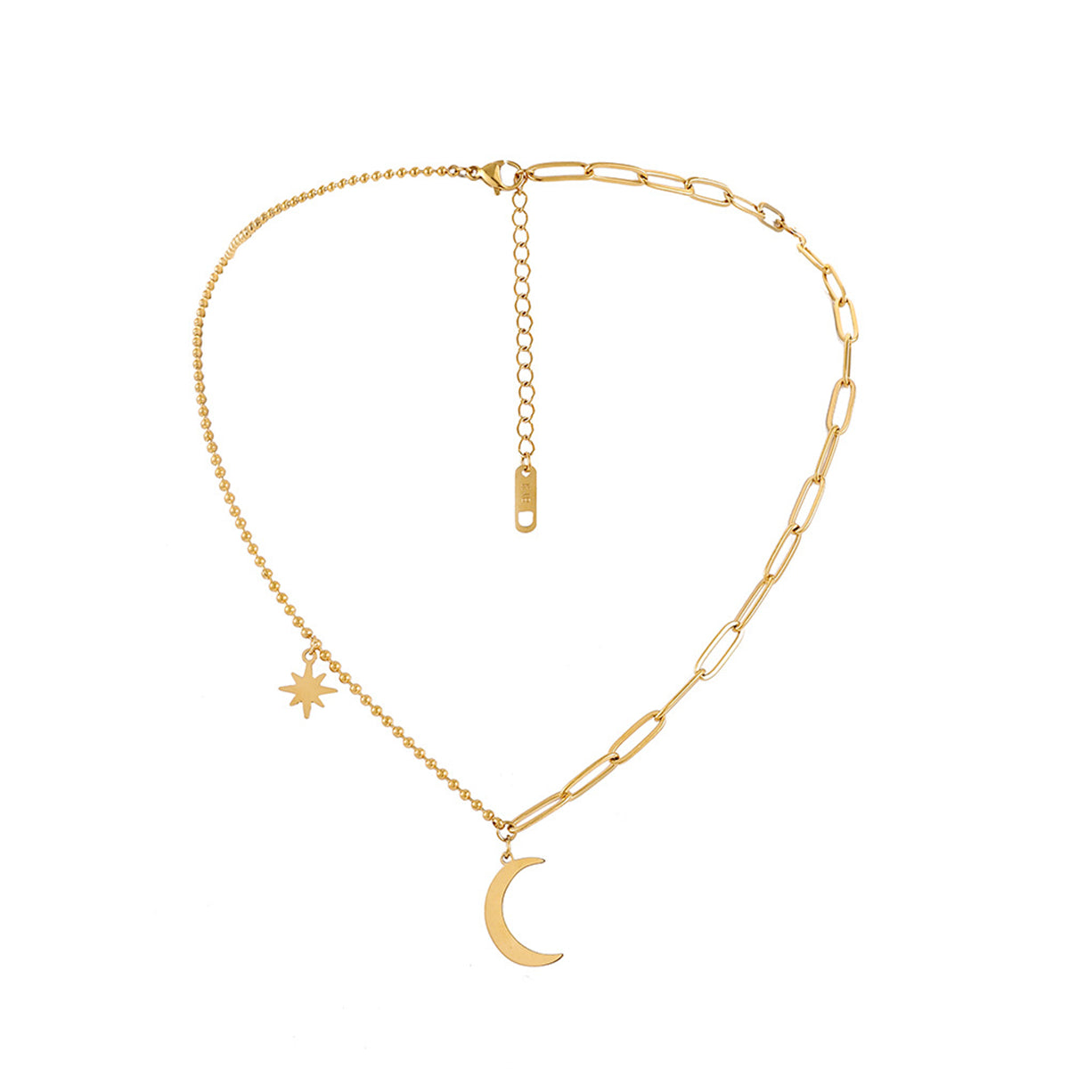 18K Gold-Plated Moon & Star Pendant Necklace