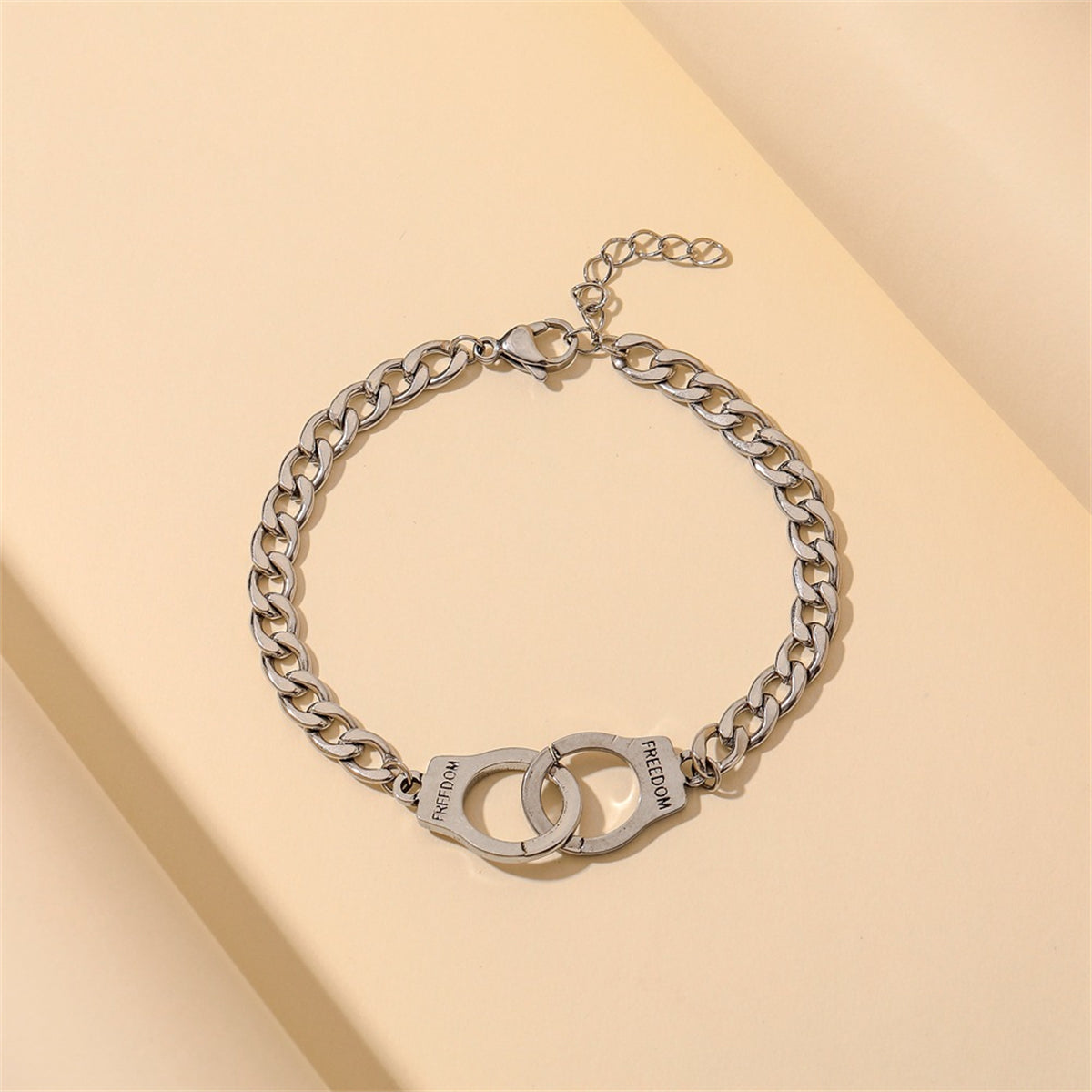 Silver-Plated 'Freedom' Cuff Bracelet, silver bracelet for women, vintage-inspired design, detail close-up