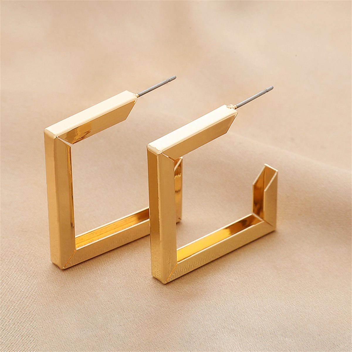 18K Gold-Plated Square Drop Earrings