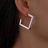 Silver-Plated Square Drop Earrings
