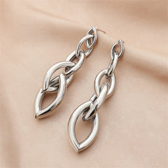 Silver-Plated Chain Drop Earrings