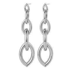 Silver-Plated Chain Drop Earrings