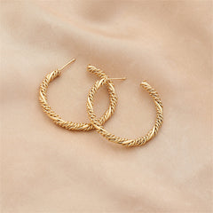 18K Gold-Plated Twine Hoop Earrings