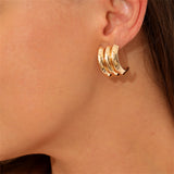 18k Gold-Plated Layered Huggie Earrings