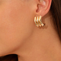 18K Gold-Plated Layered Huggie Earrings