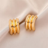 18k Gold-Plated Layered Huggie Earrings