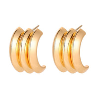 18k Gold-Plated Layered Huggie Earrings