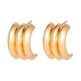 18k Gold-Plated Layered Huggie Earrings