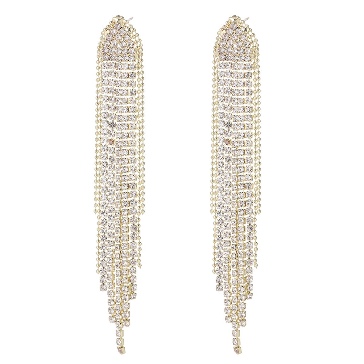 Cubic Zirconia & 18K Gold-Plated Tassel Drop Earrings