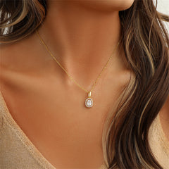 Crystal & Cubic Zirconia Halo Pendant Necklace