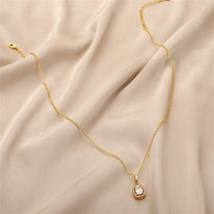 Crystal & Cubic Zirconia Halo Pendant Necklace