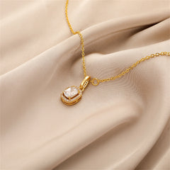 Crystal & Cubic Zirconia Halo Pendant Necklace