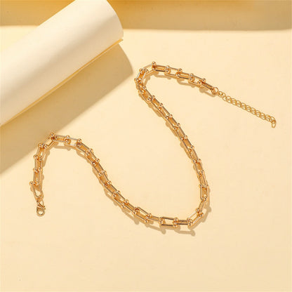 18K Gold-Plated Vachette Chain Necklace, gold pendant necklace for women, elegant gift for her, lifestyle look