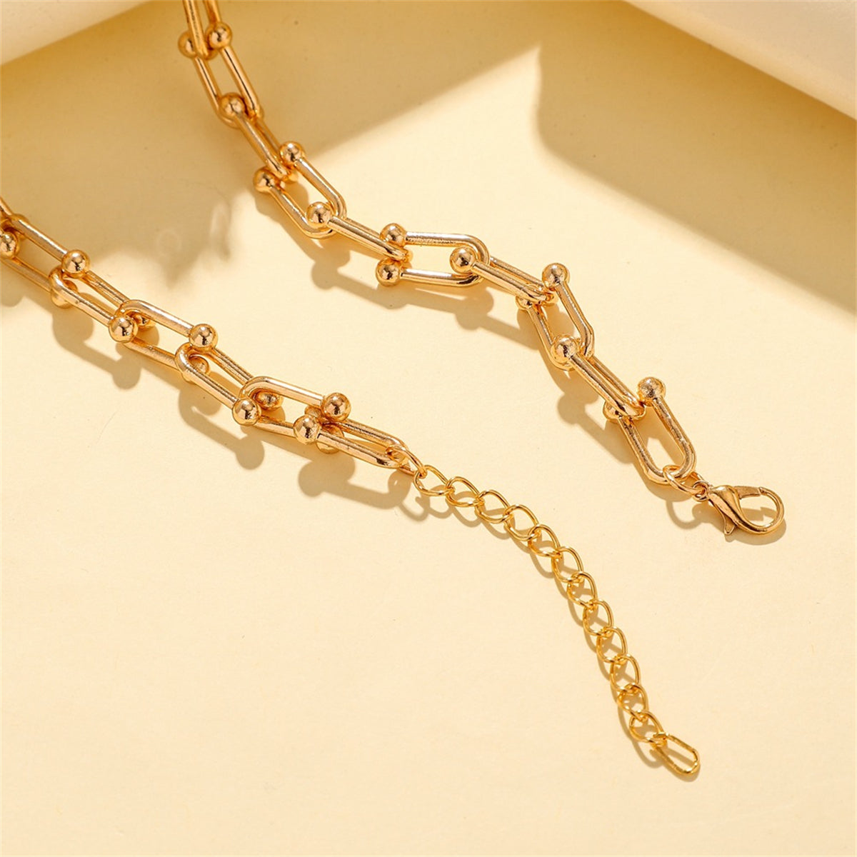 18K Gold-Plated Vachette Chain Necklace, gold pendant necklace for women, elegant gift for her, styled look