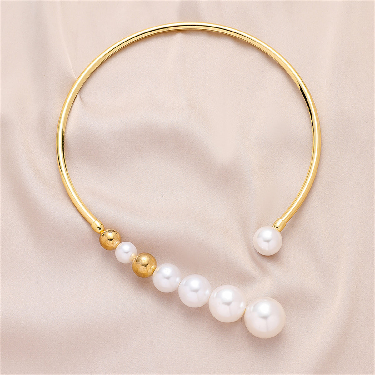 Pearl & 18K Gold-Plated Ball Collar Choker
