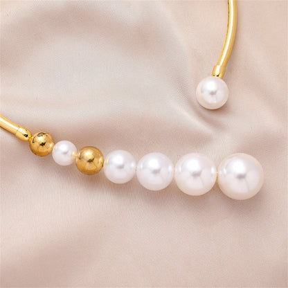 Pearl and 18K Gold-Plated Ball Collar Choker, chunky gold choker necklace, botanical inspired, lifestyle look