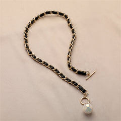 Pearl & Polystyrene 18K Gold-Plated Toggle Pendant Necklace