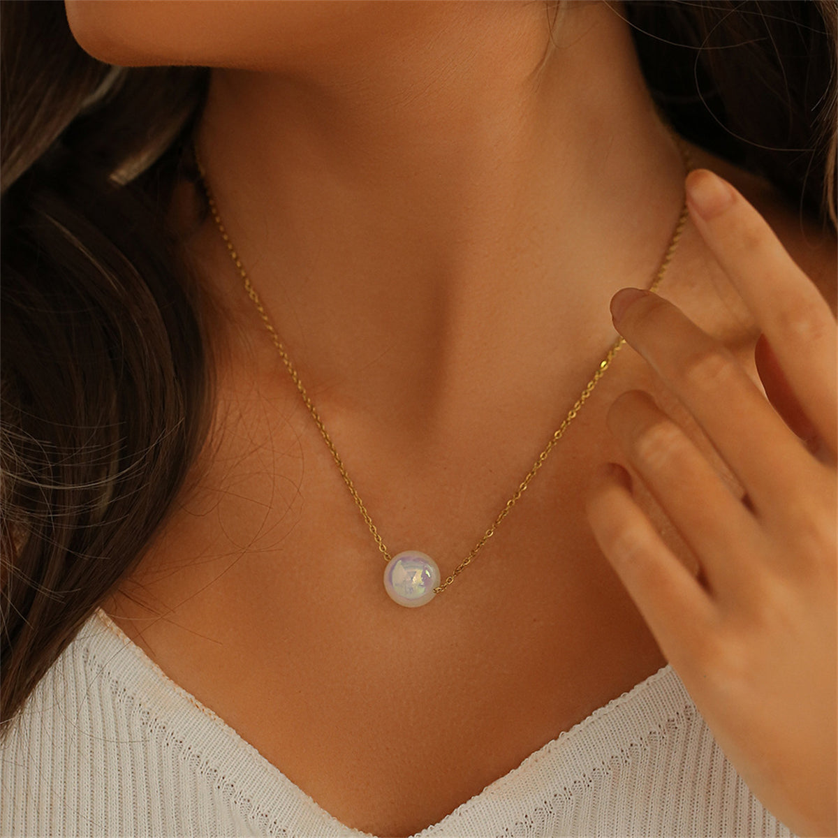 Pearl & 18K Gold-Plated Necklace
