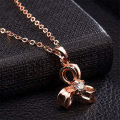 cubic zirconia & 18k Rose Gold-Plated Sweet Petal Pendant Necklace - streetregion