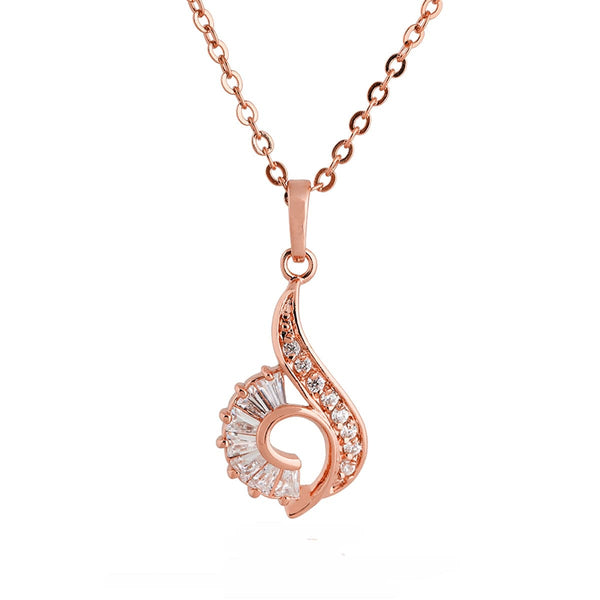 cubic zirconia & Crystal Swirl Pendant Necklace - streetregion