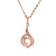 cubic zirconia & Crystal Swirl Pendant Necklace - streetregion