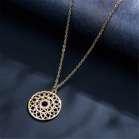 Cubic Zirconia & 18k Gold-Plated Lotus Pendant Necklace