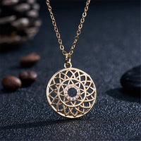 Cubic Zirconia & 18k Gold-Plated Lotus Pendant Necklace