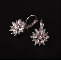 Crystal & Silver-Plated Snowflake Leverback Earrings