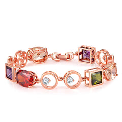 Crystal & Cubic Zirconia Geometric Station Bracelet