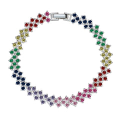 Purple & Blue Multicolor Cubic Zirconia Bracelet