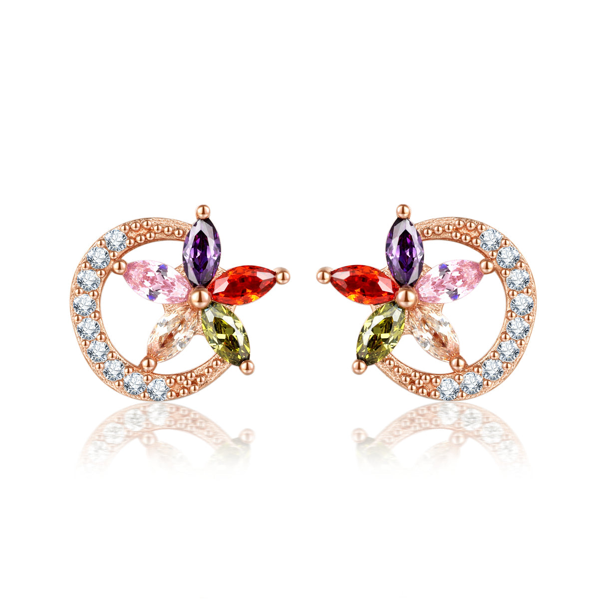 Crystal & Cubic Zirconia Celestial Stud Earrings