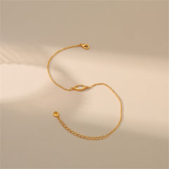 Cubic Zirconia & 18K Gold-Plated Eye Charm Anklet