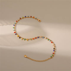 Blue & Red Howlite 18K Gold-Plated Anklet