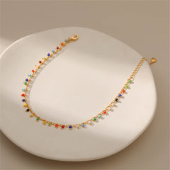 Blue & Red Howlite 18K Gold-Plated Anklet