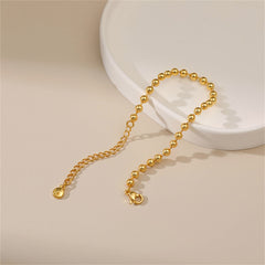 Dazzling 18K gold-plated bead chain bracelet on a white background, perfectly showcasing its beauty and sophistication.