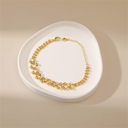 18K Gold-Plated Rail Bracelet, gold bracelet for women, elegant gift for her, detail close-up