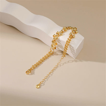 18K Gold-Plated Rail Bracelet, gold bracelet for women, elegant gift for her, lifestyle look