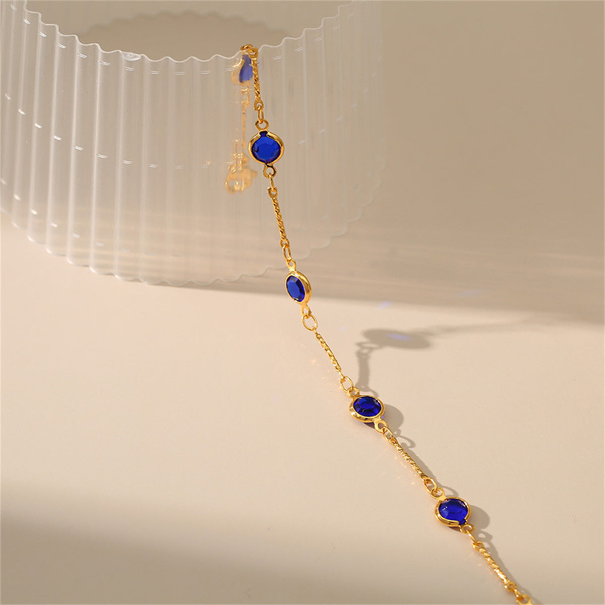 Purple Crystal and 18K Gold-Plated Station Bracelet, gold bracelet for women, everyday style, lifestyle look