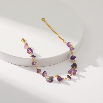 Purple Resin and 18K Gold-Plated Bracelet, gold bracelet for women, dainty minimalist design, styled look