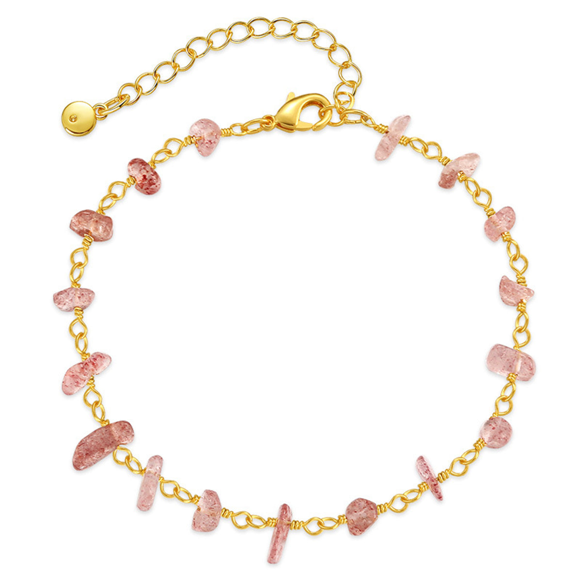 Pink Resin and 18K Gold-Plated Bracelet, gold bracelet for women, elegant gift for her, front view