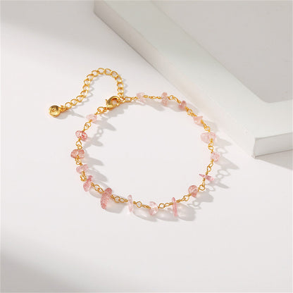 Pink Resin and 18K Gold-Plated Bracelet, gold bracelet for women, elegant gift for her, detail close-up