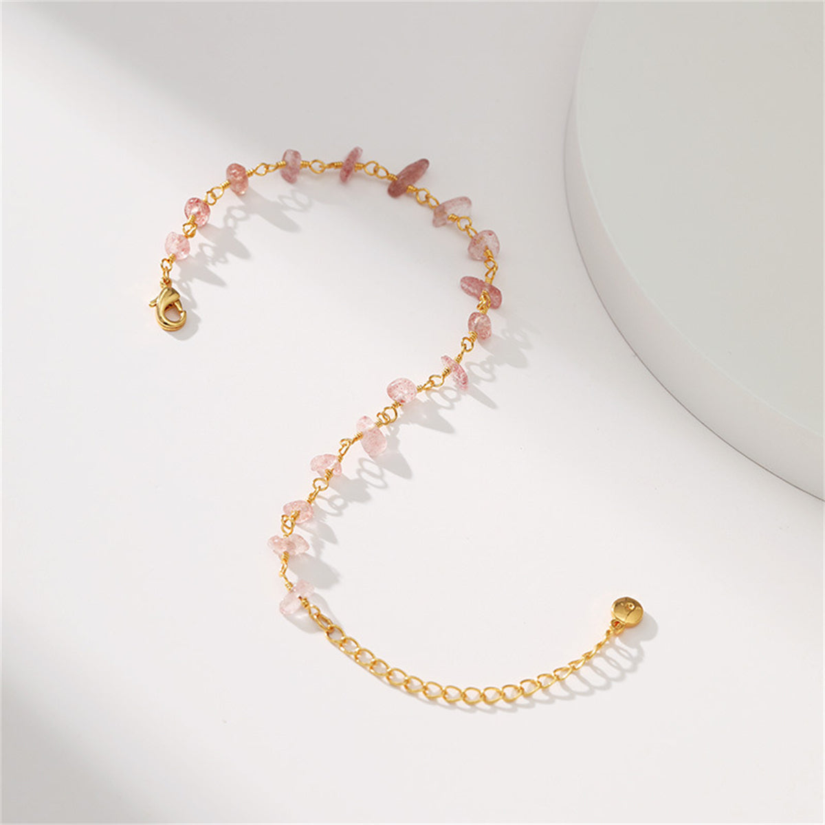 Pink Resin and 18K Gold-Plated Bracelet, gold bracelet for women, elegant gift for her, lifestyle look