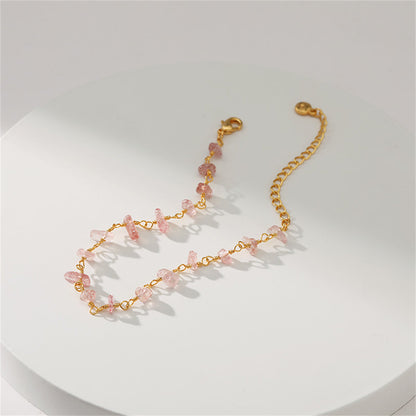 Pink Resin and 18K Gold-Plated Bracelet, gold bracelet for women, elegant gift for her, styled look